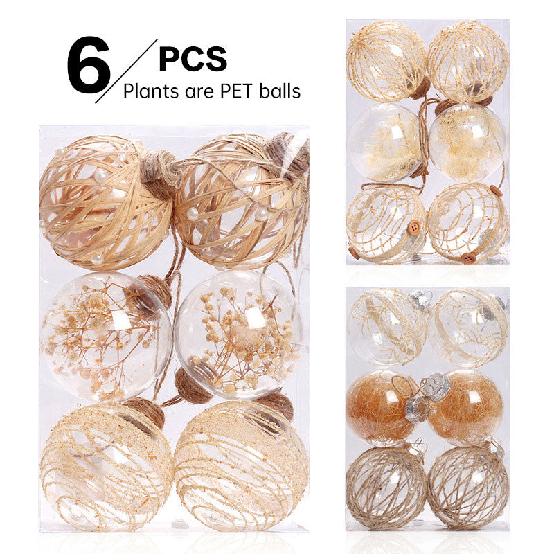 Christmas ornaments 8 CM transparent plant \ Christmas ball set