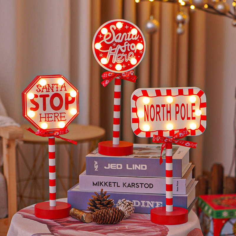 LED Christmas decorative lights, stop signs, Christmas hats