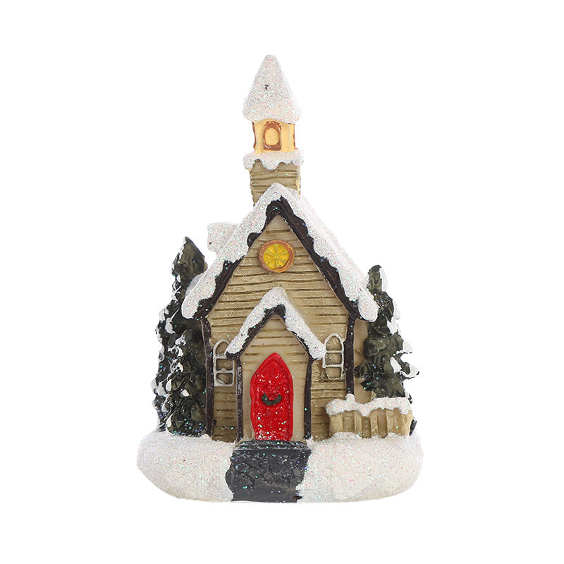 Christmas luminous small house LED warm light European style