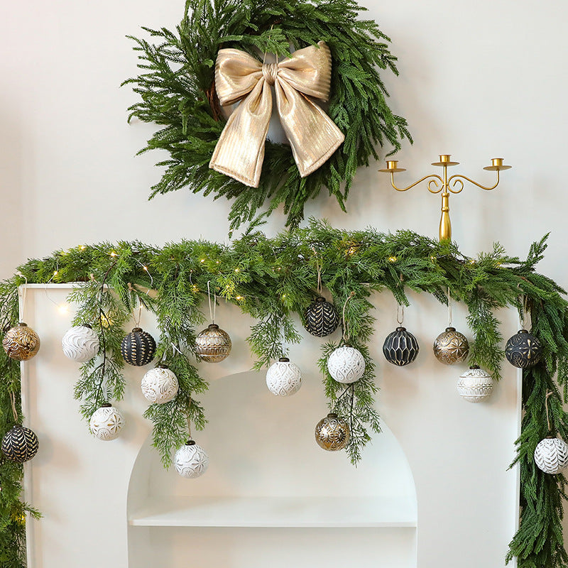Vintage Style 8cm Ornament Ball Hanging Decoration for Christmas Tree
