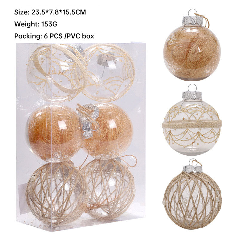Christmas ornaments 8 CM transparent plant \ Christmas ball set