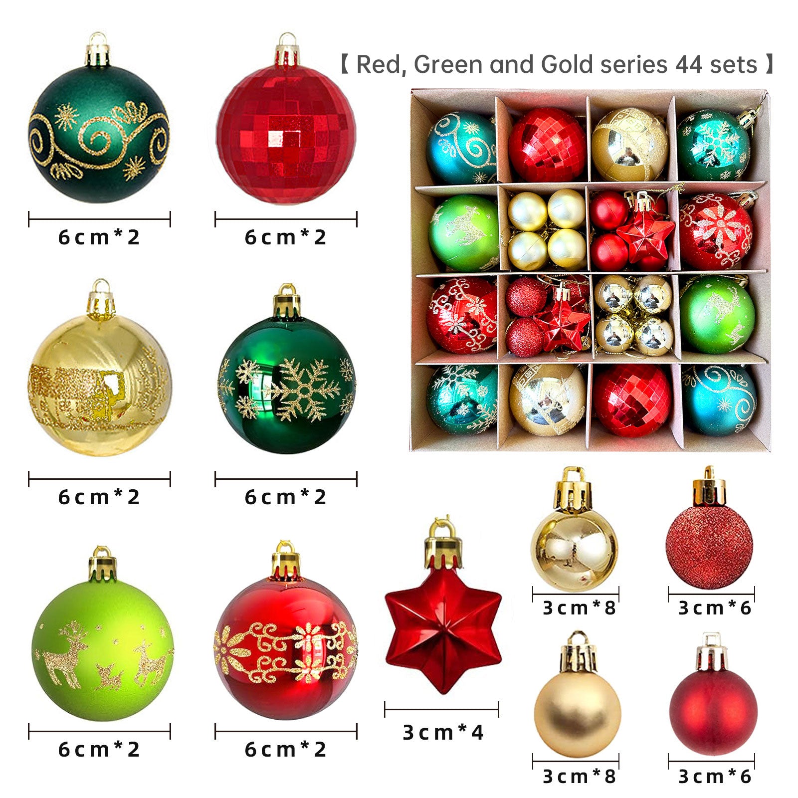 Christmas decoration 6cm  ball special-shaped painted