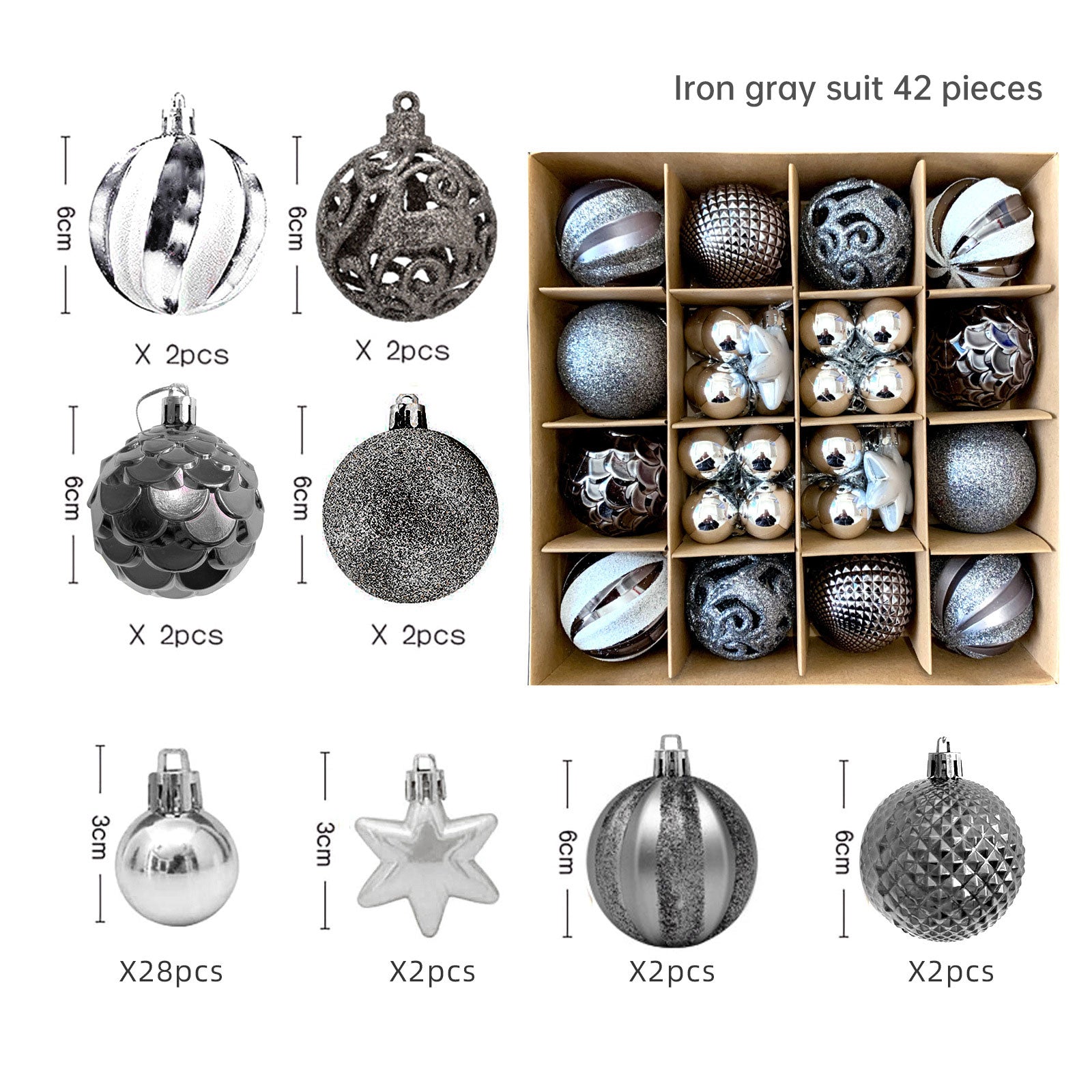 Christmas decoration 6cm  ball special-shaped painted