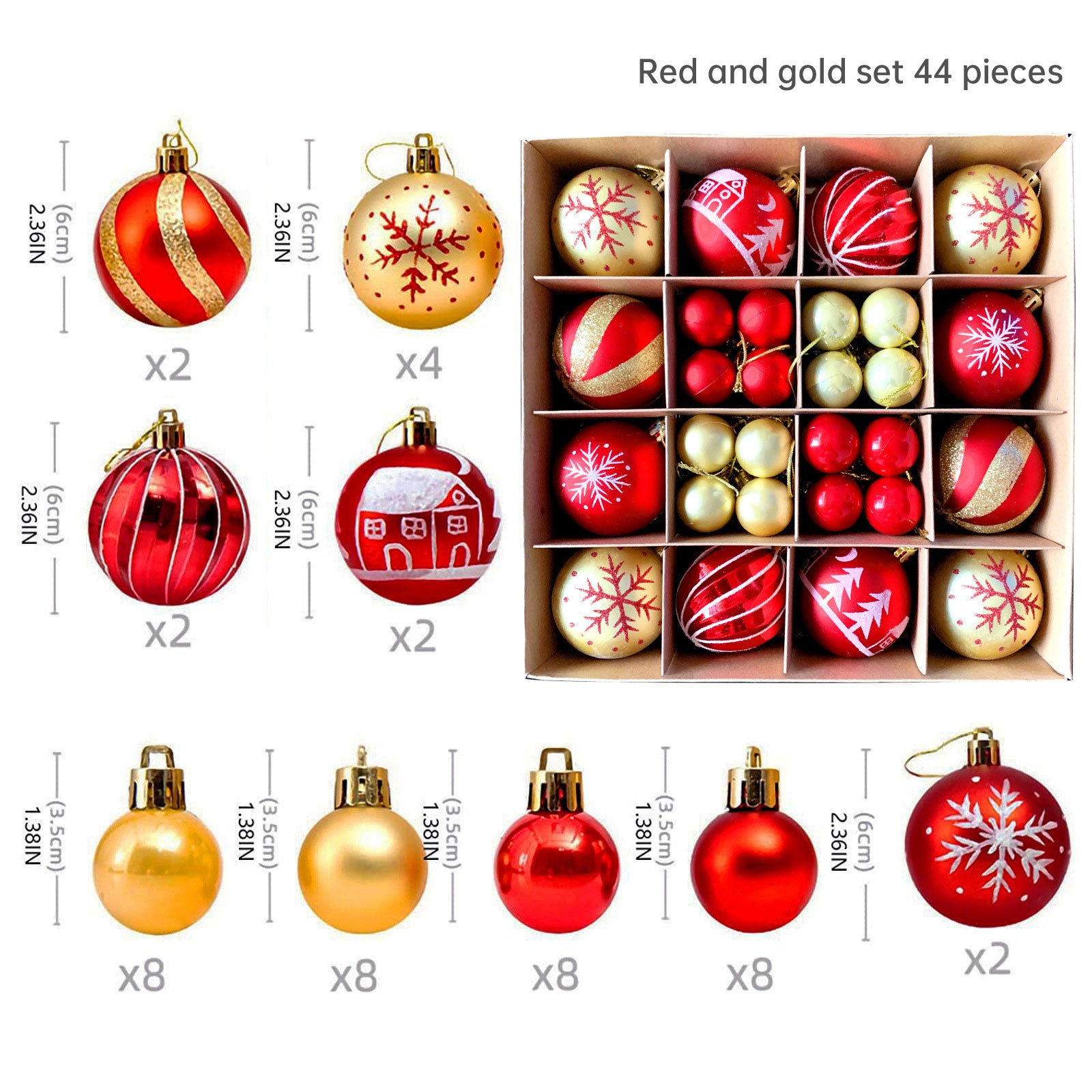 Christmas decoration 6cm  ball special-shaped painted