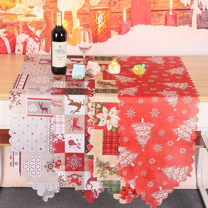 Christmas decorations printed fabrics table flags , family parties
