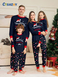 Christmas Hat Letter Cane Christmas Family Matching Printed Pajamas Sleepwear