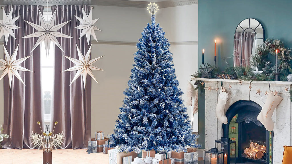 6FT Christmas tree snowflake flocking person with 750 Christmas branches