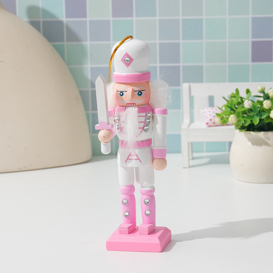 Christmas 13CM Nordic Soldier Pink and White Cute Nutcracker