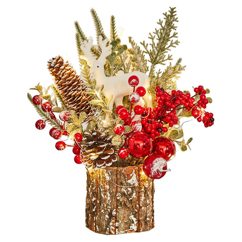Christmas Tree Artificial \ Home Decor Bark Wooden Barrel Tree