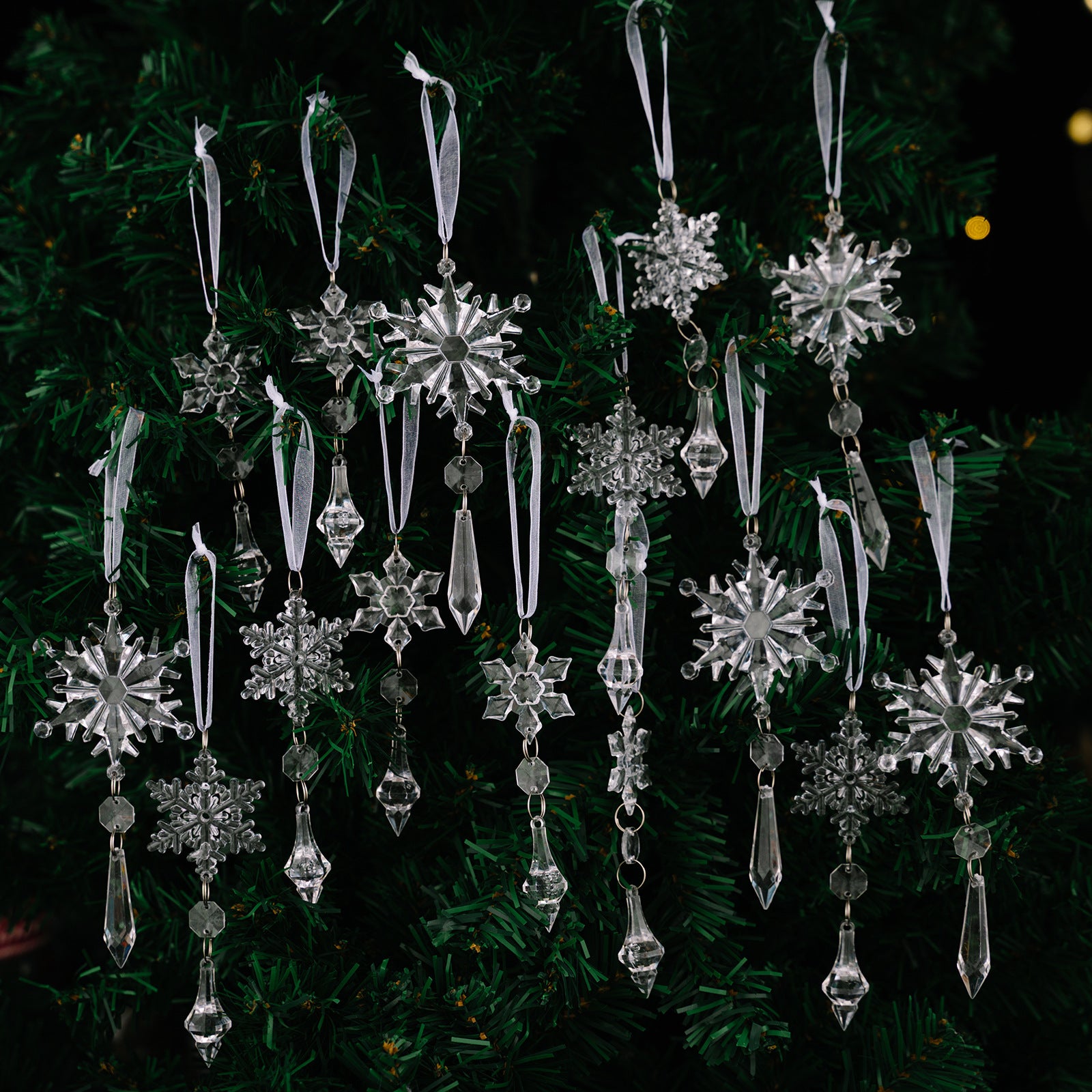 Christmas Crystal Snowflake 15PC Decorations