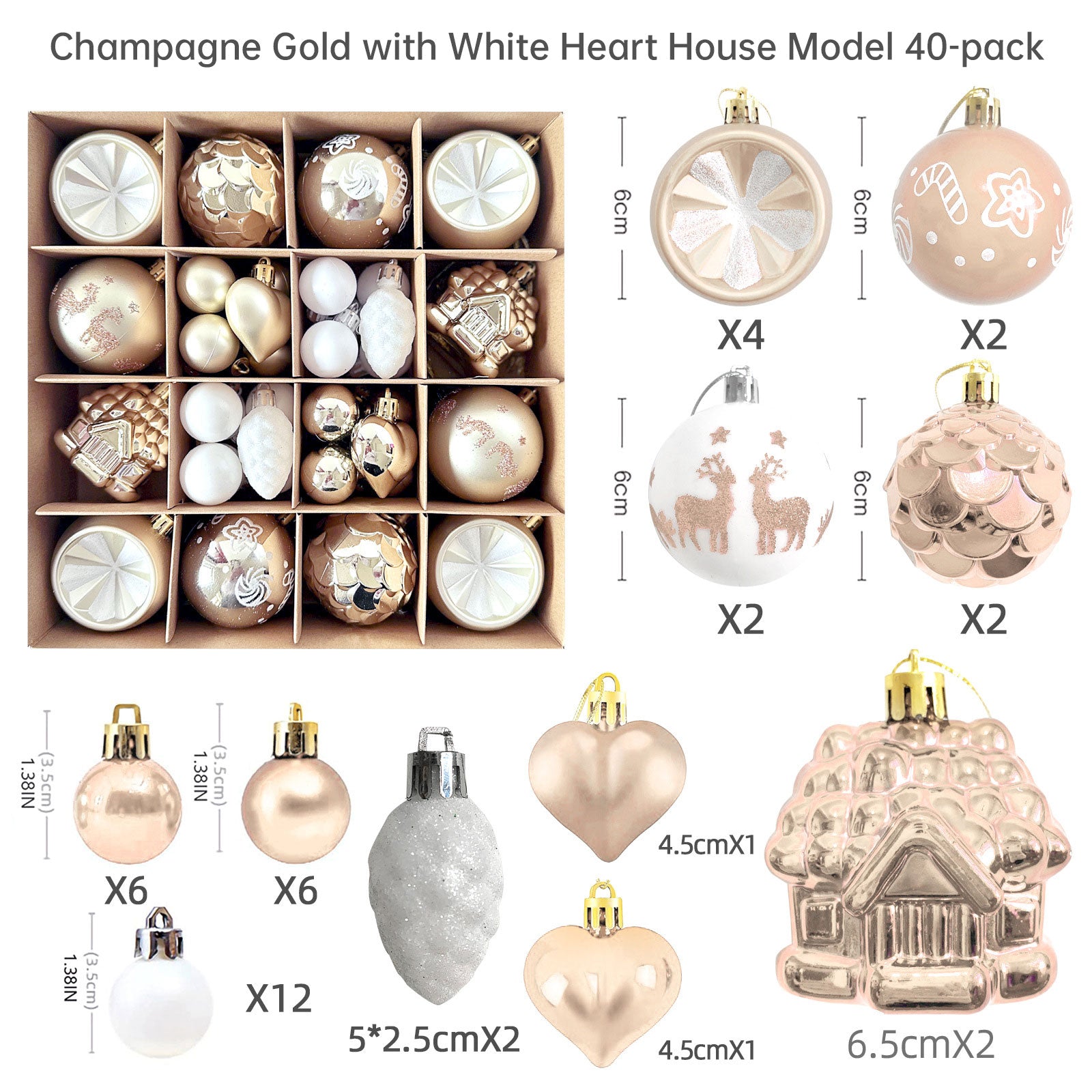 Christmas decoration 6cm  ball special-shaped painted