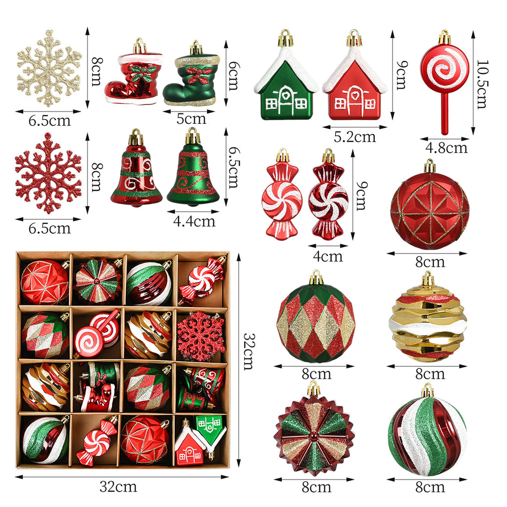 Christmas decorations, plastic balls, holiday party decorations