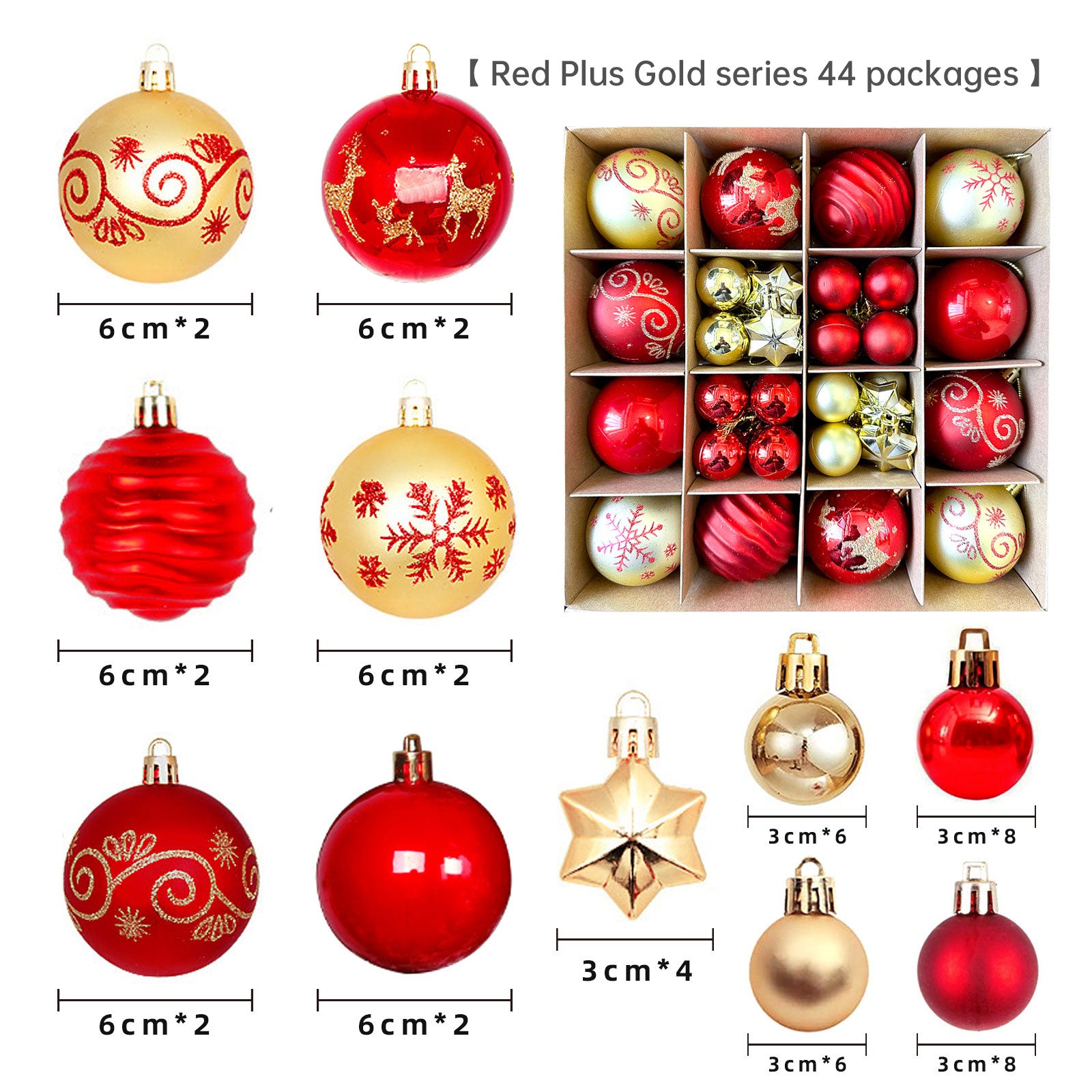 Christmas decoration 6cm  ball special-shaped painted