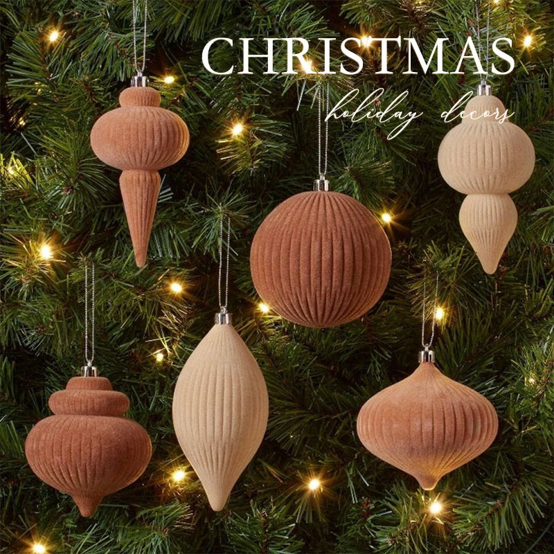 Christmas Ball Ornament for TreeIrregular Shape Burgundy and Dark Green