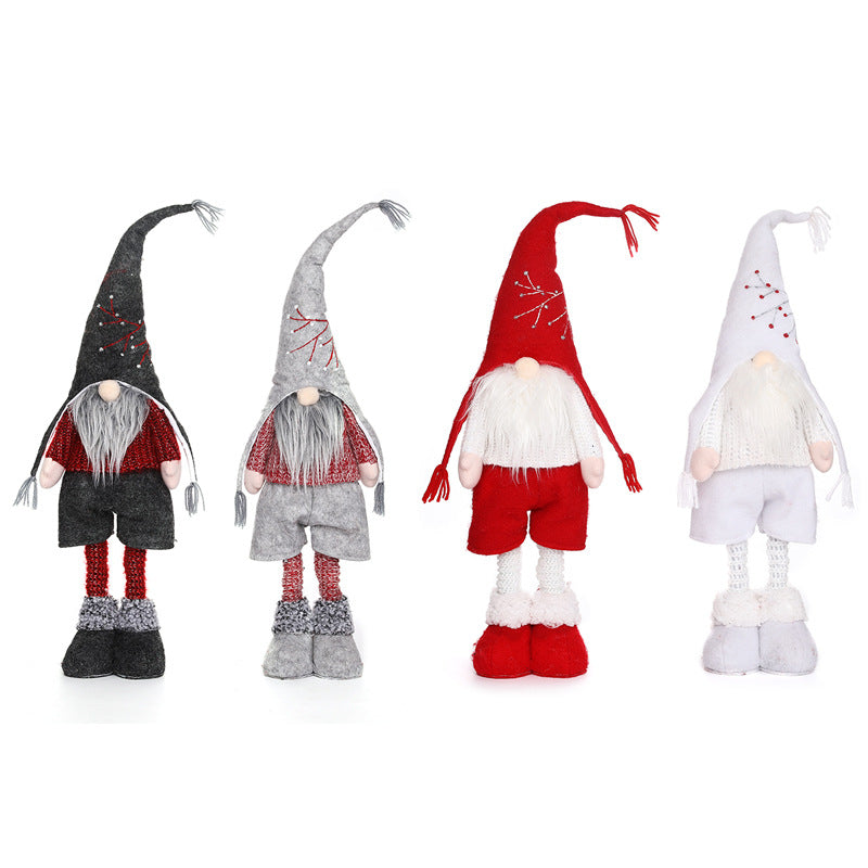 New Christmas decorations telescopic faceless doll