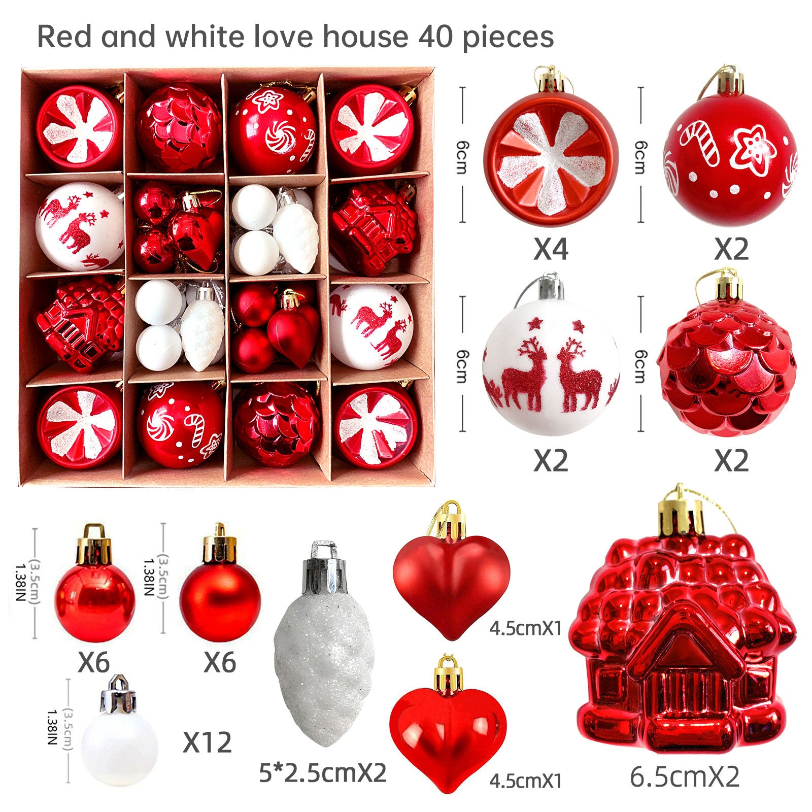 Christmas decoration 6cm  ball special-shaped painted