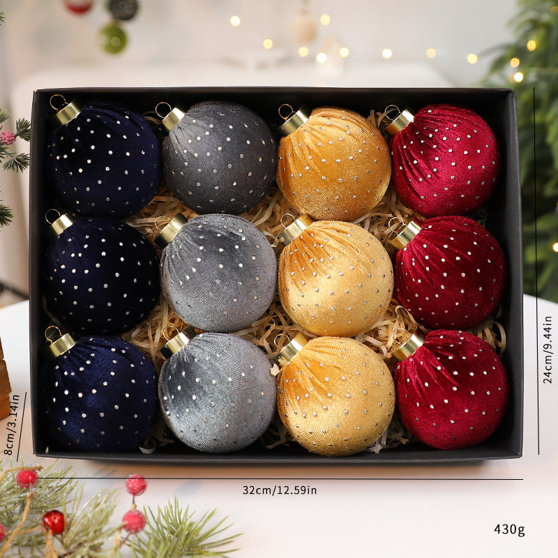 New Christmas Star-Embellished Velvet Christmas Ball \ Christmas Decoration Tree Ornament