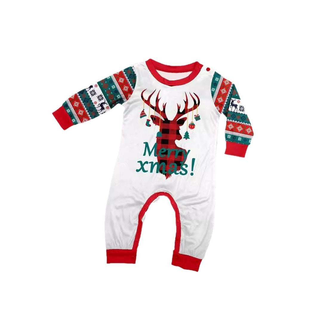 Christmas Deer Snowflake Letter Stripe holiday pajamas