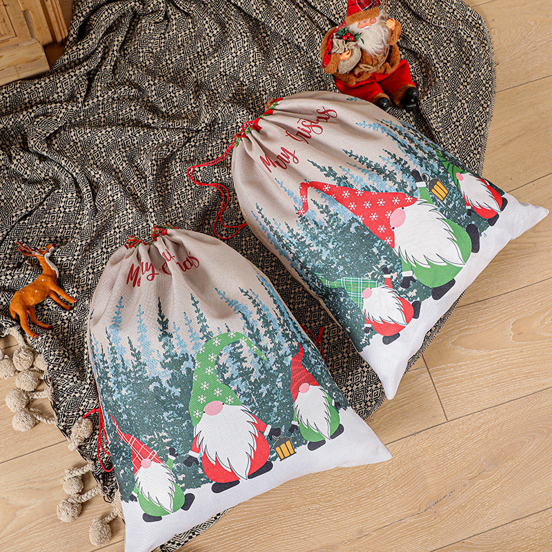 Christmas gift bag, Santa Claus gift bag, Christmas drawstring, children's holiday gift bag