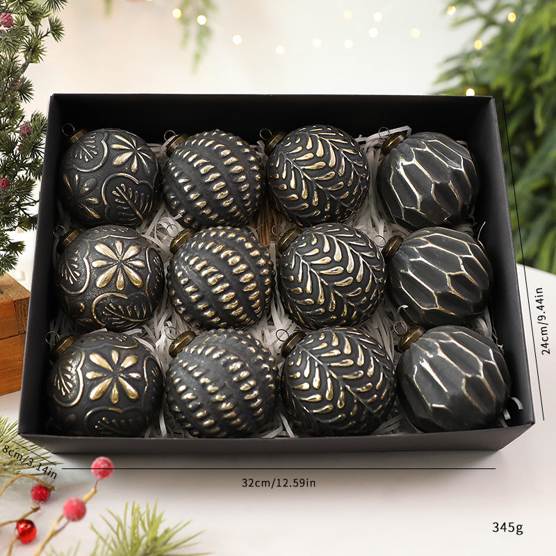Vintage Style 8cm Ornament Ball Hanging Decoration for Christmas Tree