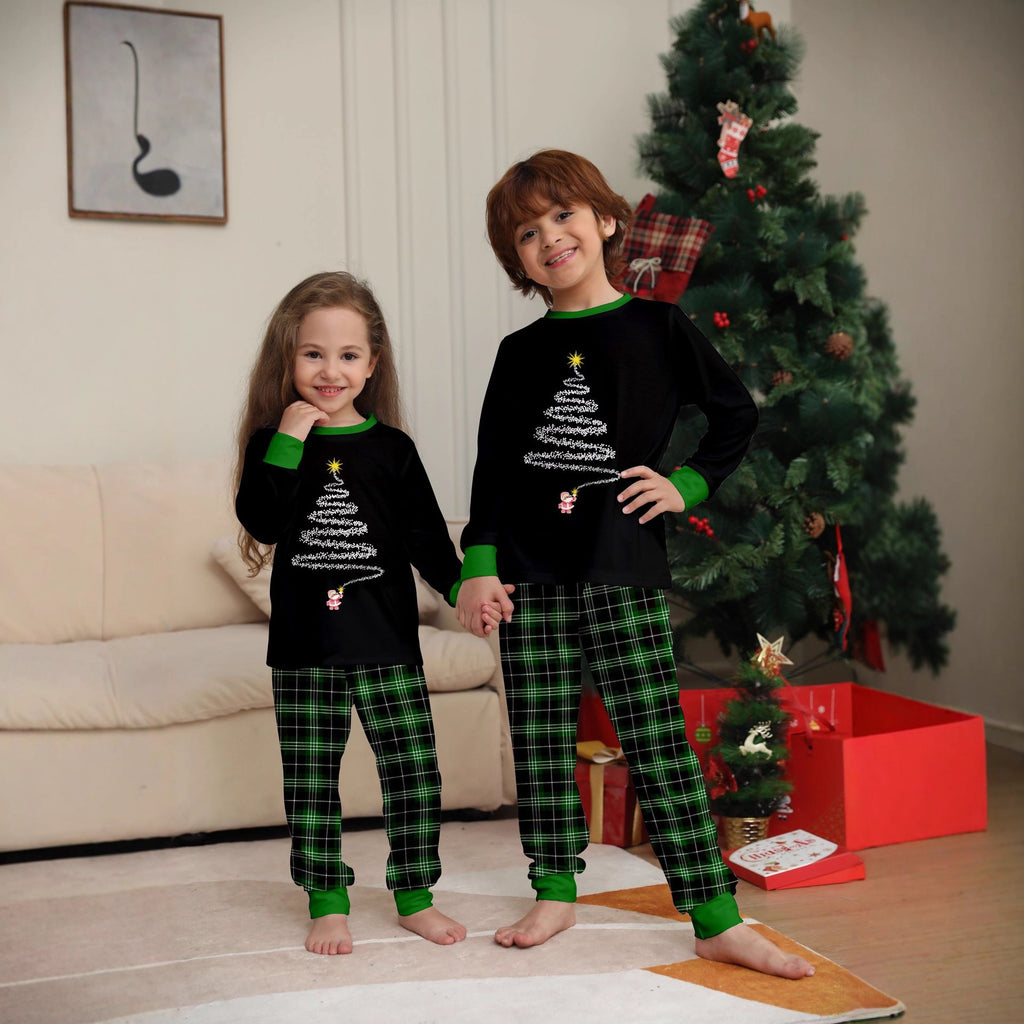 Christmas Family Matching PajamasBlack Set, Holiday Home Wear
