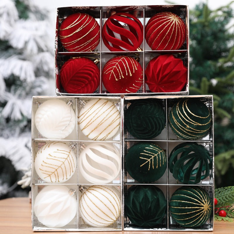 8cm Christmas Tree Hanging Ball Window Decoration Suede Ball