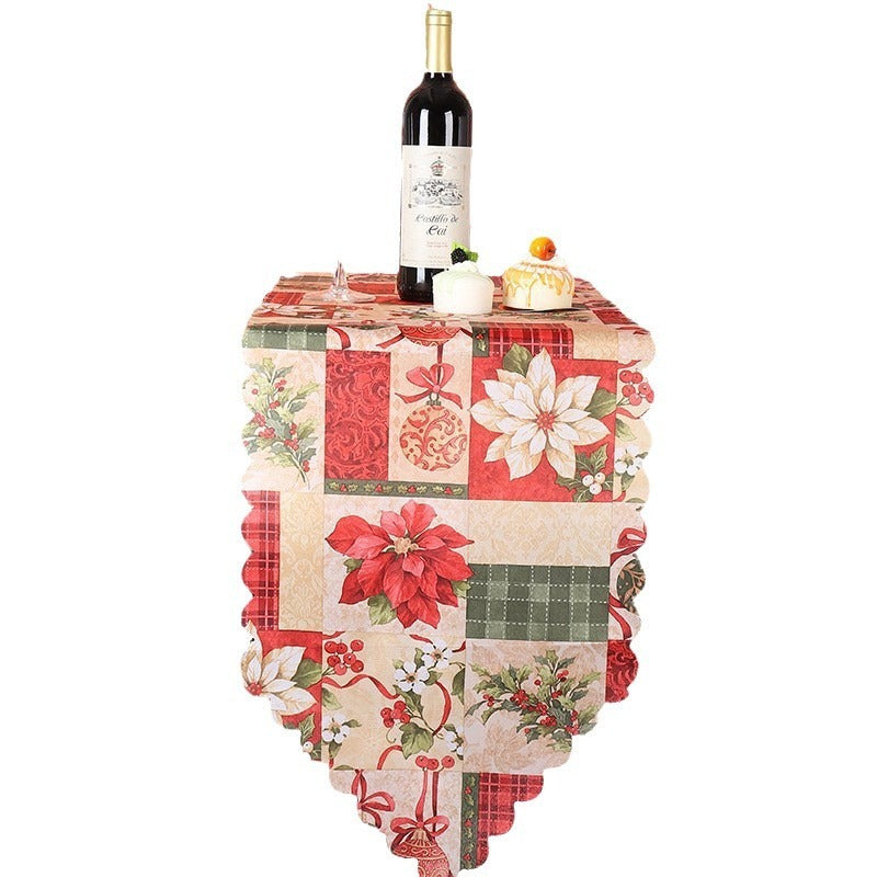 Christmas decorations printed fabrics table flags , family parties
