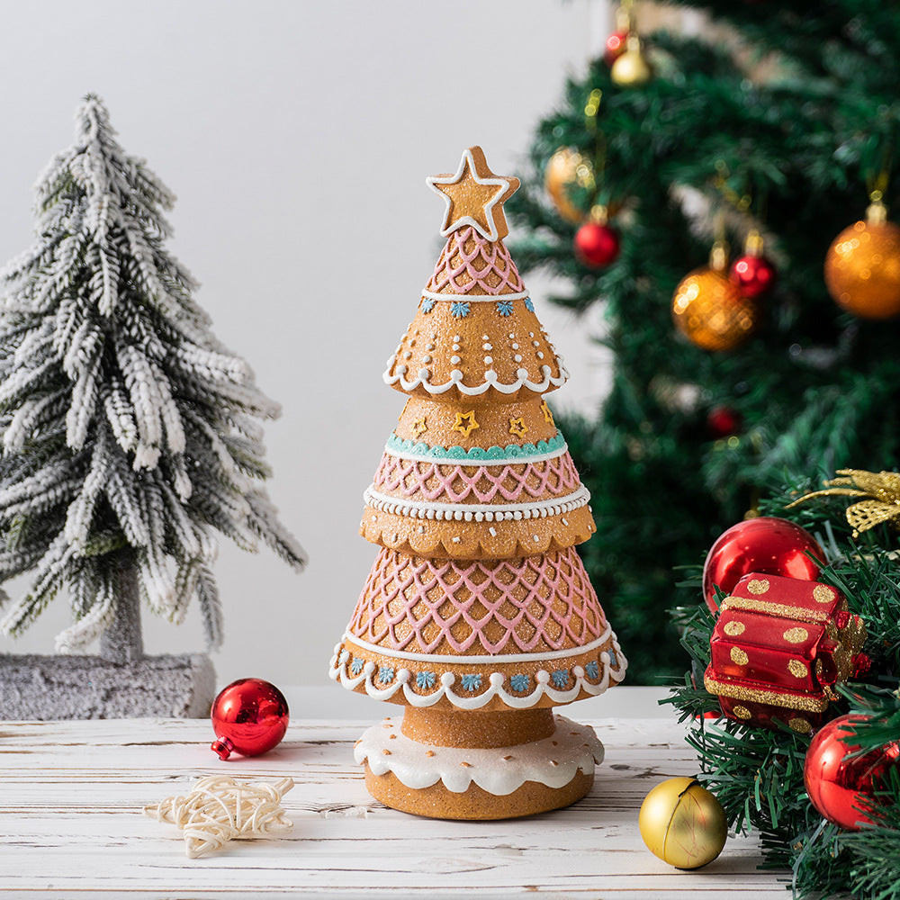 Gingerbread Christmas Tree Desktop Decoration Home Living Room