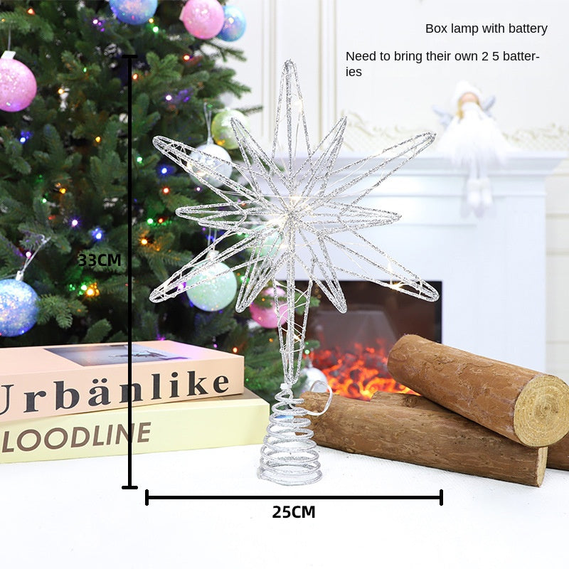 Christmas Decoration Three dimensional Iron Carving Tree Top Star