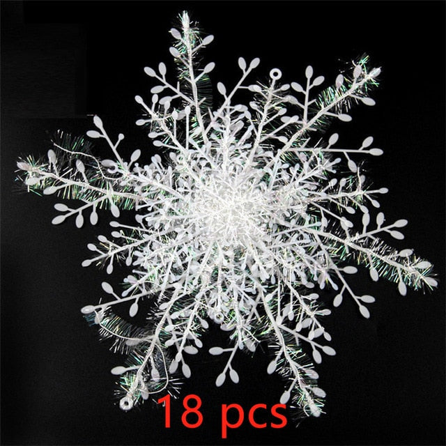 3/9/18/30pcs Christmas Tree Decoration Snowflakes 11cm