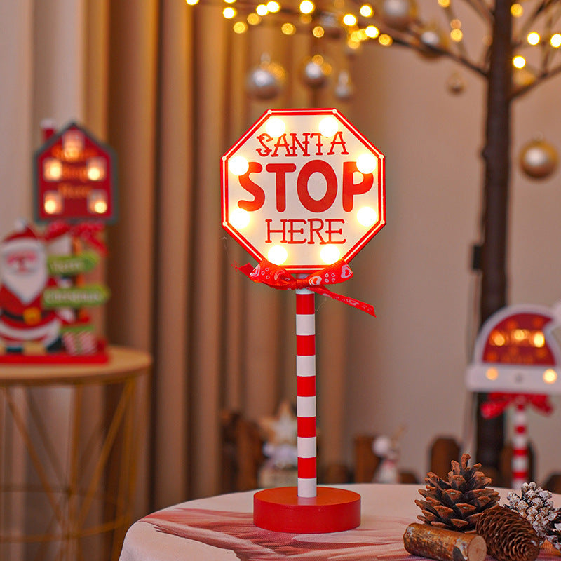 LED Christmas decorative lights, stop signs, Christmas hats