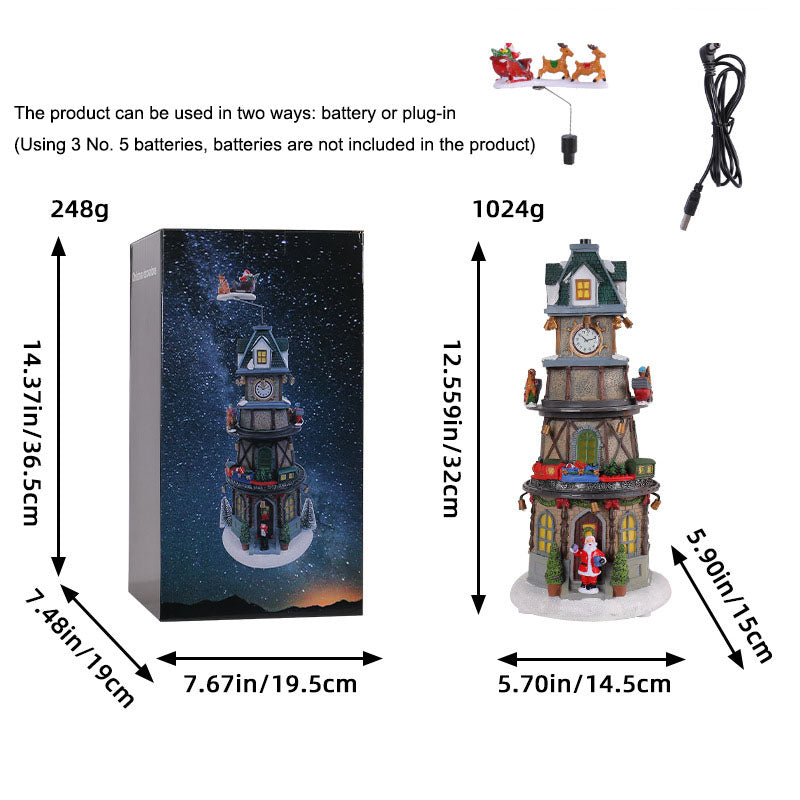 Christmas gift, Christmas luminous rotating music box