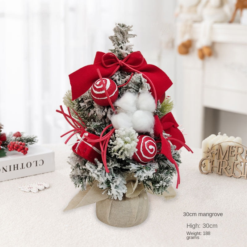 Mini Christmas Tree Decoration for Store Window Display, Artificial Pink Cedar