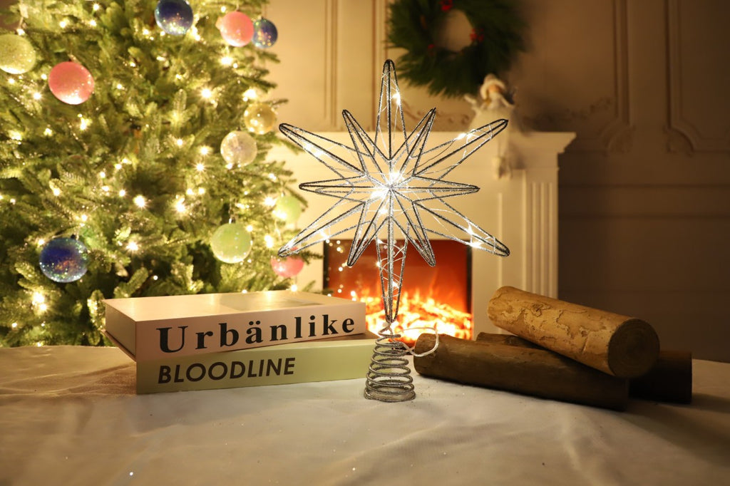 Christmas Decoration Three dimensional Iron Carving Tree Top Star