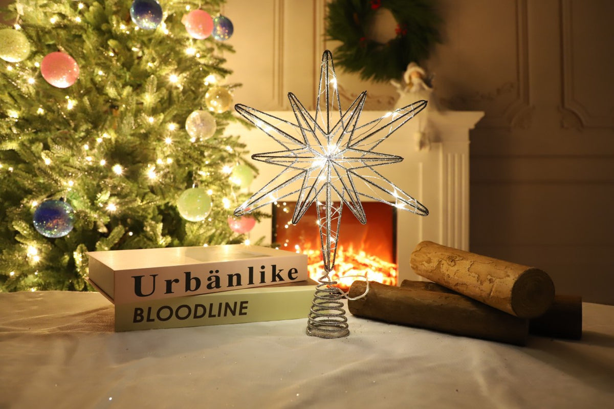 Christmas Decoration Three dimensional Iron Carving Tree Top Star