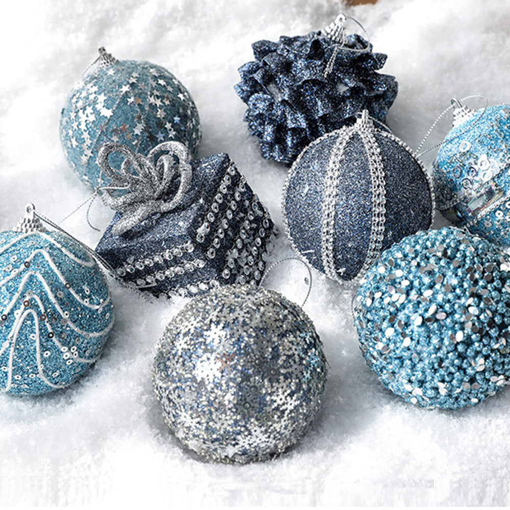 Star blue foam ball Christmas ball decoration \ 8cm decoration accessories