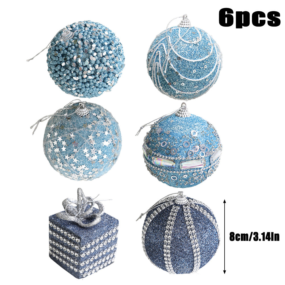 Star blue foam ball Christmas ball decoration \ 8cm decoration accessories