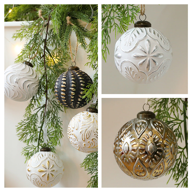 Vintage Style 8cm Ornament Ball Hanging Decoration for Christmas Tree
