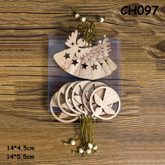 Christmas Tree Ornaments Wood Craft Decorations