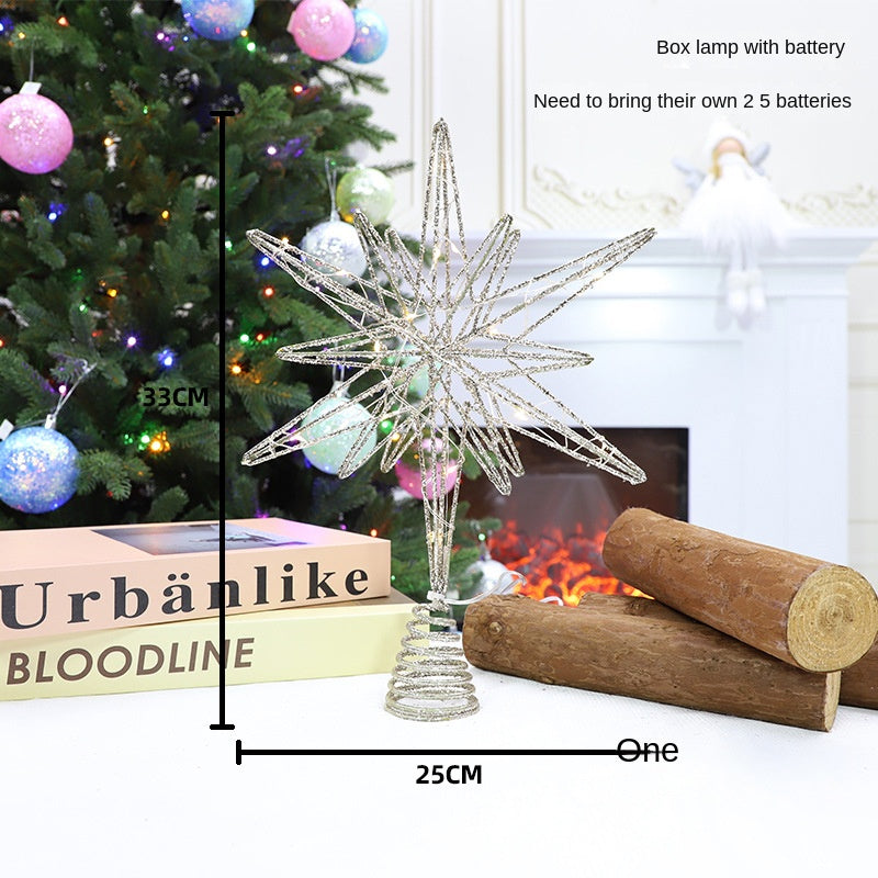 Christmas Decoration Three dimensional Iron Carving Tree Top Star
