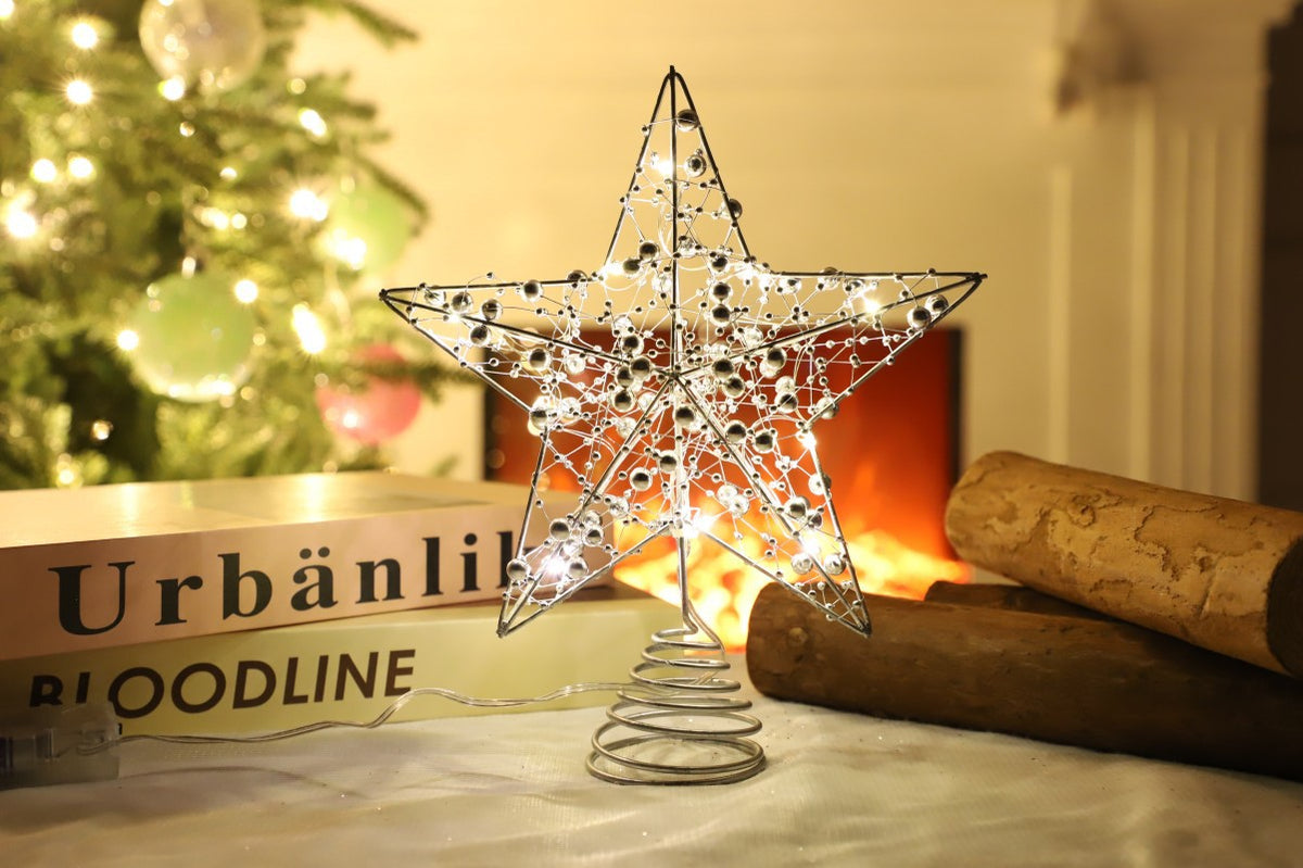 Christmas Decoration Three dimensional Iron Carving Tree Top Star