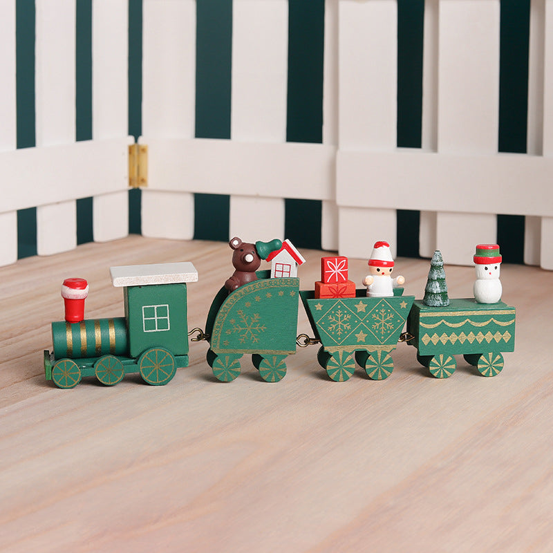 Christmas Decorations Wooden Train Christmas Presents Window Display