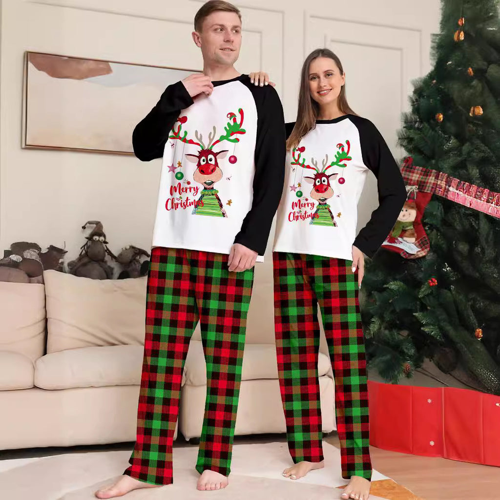 Christmas Deer Letter Print Family Pajama Set