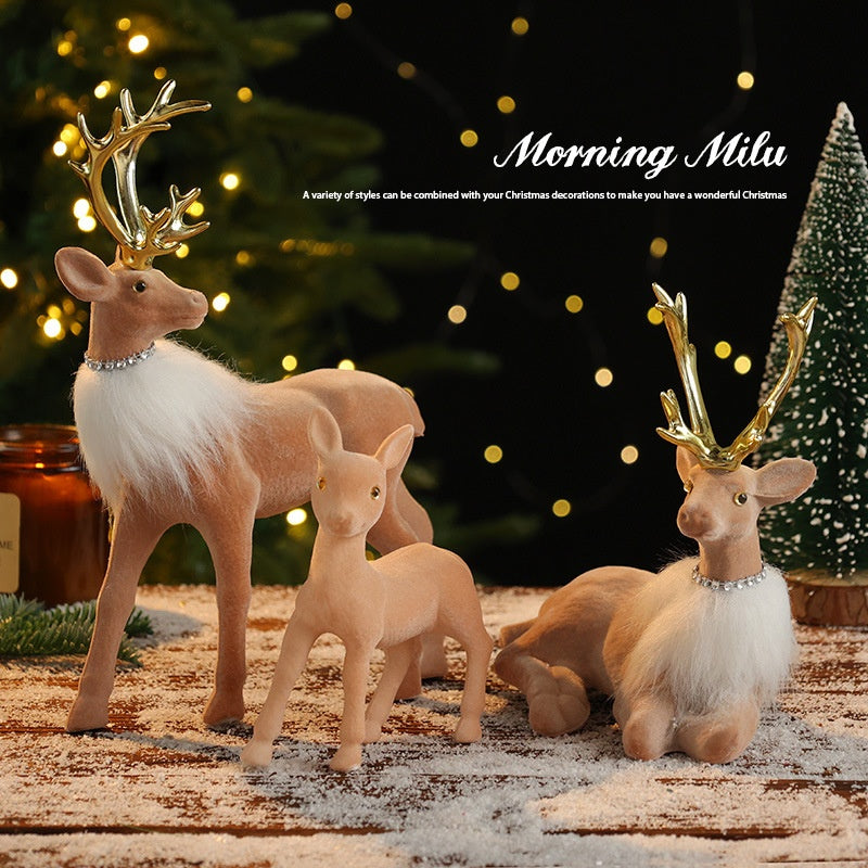 Christmas Reindeer Decoration, Cartoon Holiday Decorative Figurine