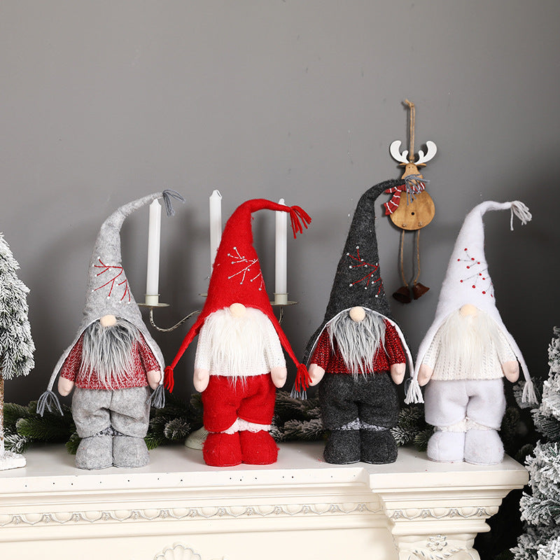 New Christmas decorations telescopic faceless doll