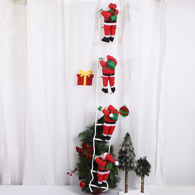 25cm Ladder Santa Claus Christmas Doll Decoration