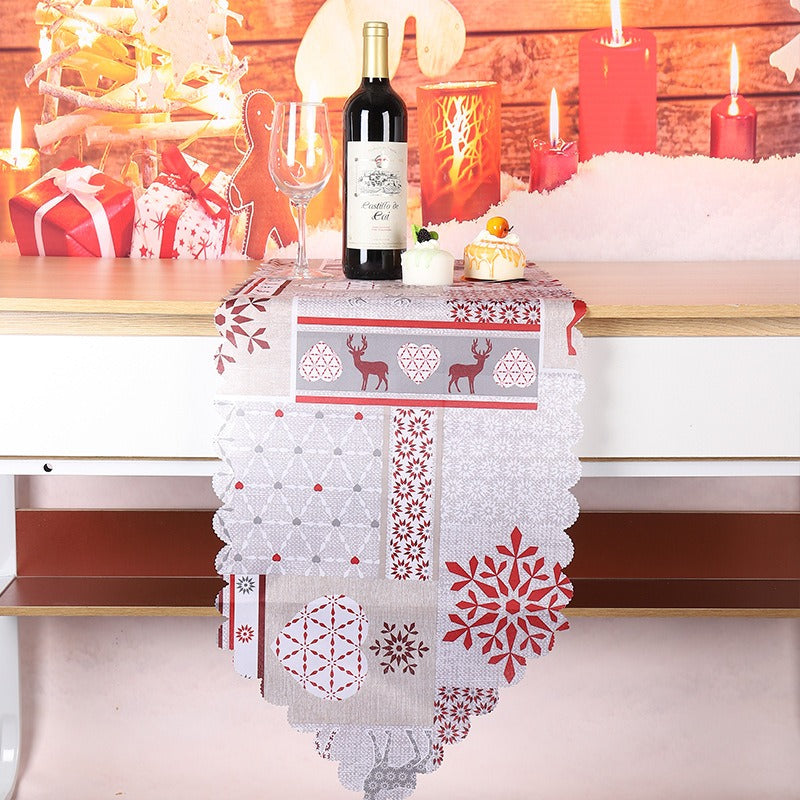 Christmas decorations printed fabrics table flags , family parties