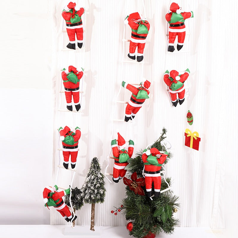 25cm Ladder Santa Claus Christmas Doll Decoration