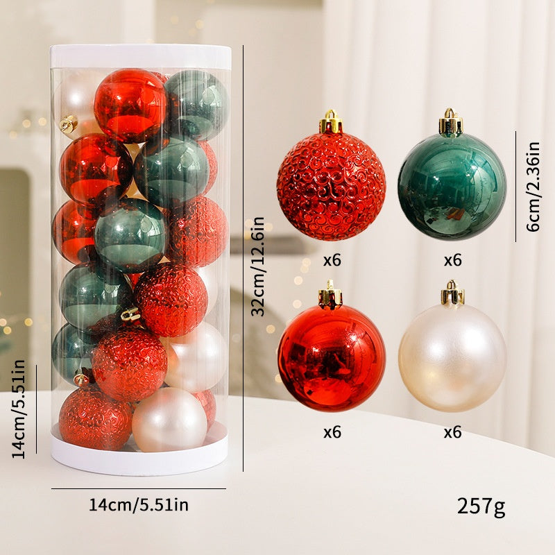 Christmas Decorations Red White Green Polka Dot Christmas Balls
