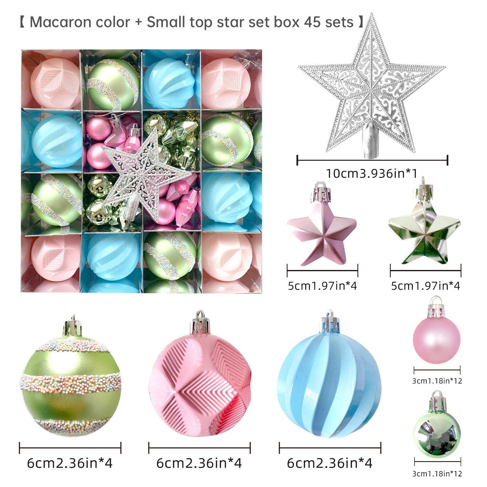 Christmas decoration 6cm  ball special-shaped painted